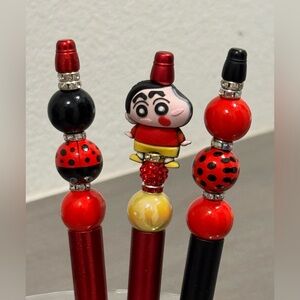 P21.set(3).Red and Black Decorative Pencils
